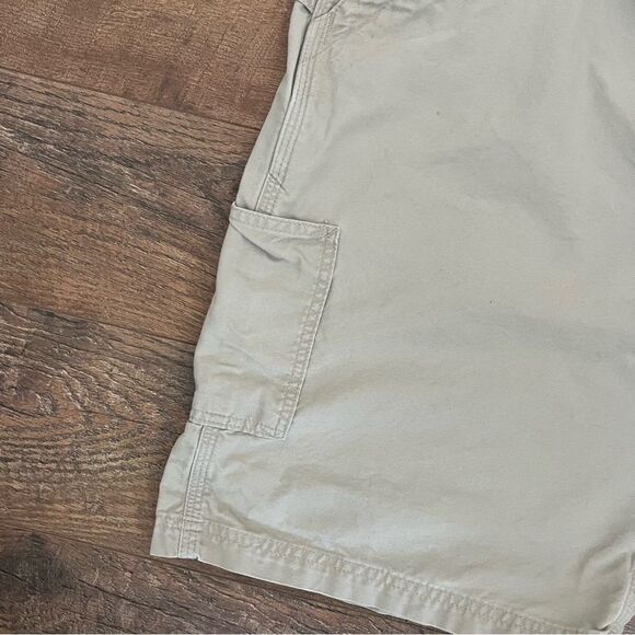 Men’s Carhartt Carpenter Shorts Size 42 Khaki Beige Chino Cargo Workwear - Picture 5 of 11